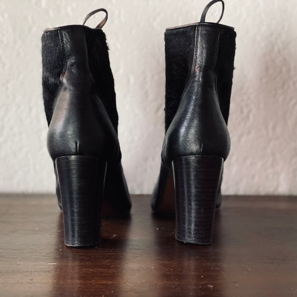 Lanvin Pony Hair Leather Ankle Boots - Picture 2 of 3